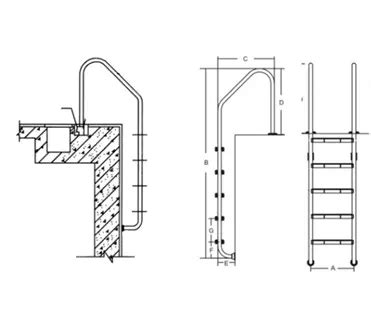 304/316 Stainless Steel 2/ 3/ 4/ 5 steps Swimming Pool Ladder for ...