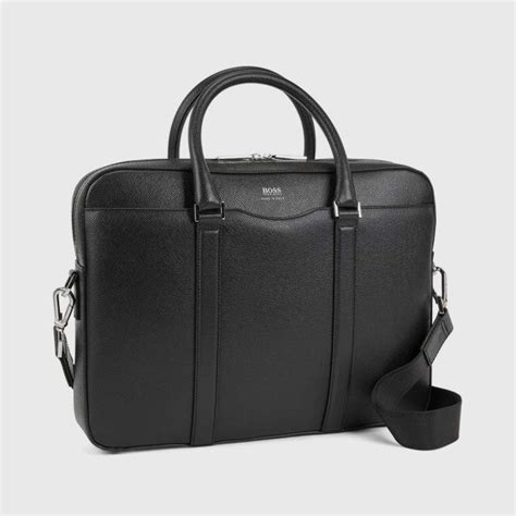 HUGO BOSS Signature collection Bag in grained Palmellato leather - Black