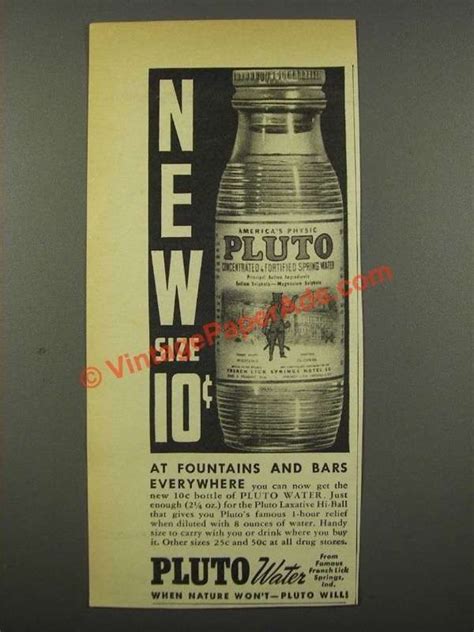 1940 Pluto Water Ad - New Size 10¢