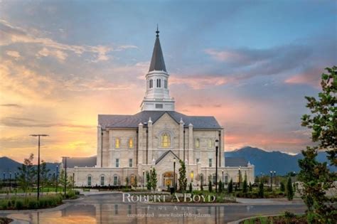 Taylorsville Temple - Covenant Path. Robert A. Boyd Fine Art and LDS Temples