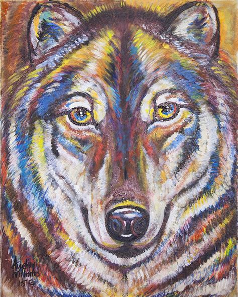 Blue Wolf Painting by Audrey Williams - Pixels