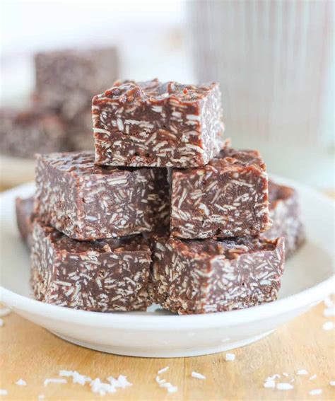 Chocolate Coconut Bars - easy, healthy NO BAKE recipe!