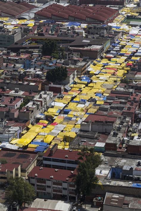 Tepito Market Aerial editorial stock photo. Image of rooftops - 14344068