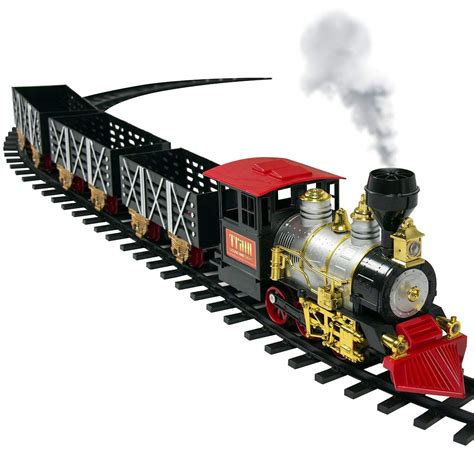 Classic Battery Powered Train Set for Kids with Real Smoke, Music and ...