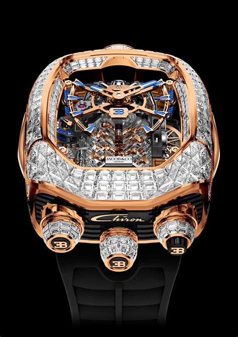 Jacob & Co. reveals four new iterations of the Bugatti Chiron Tourbillon watch with a tiny ...