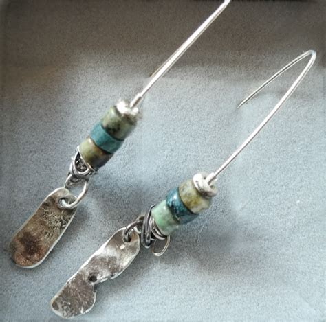 Turquoise Earrings Silver Earrings Silver Jewelry Sterling - Etsy