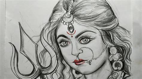 how to draw maa durga face pencil sketch for beginners step by step,how ...