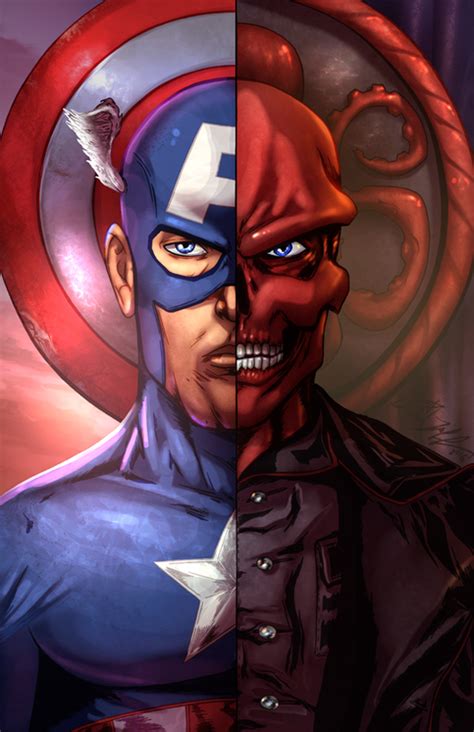 "Captain America / Red Skull" Art Print · Hectic · Online Store Powered by Storenvy