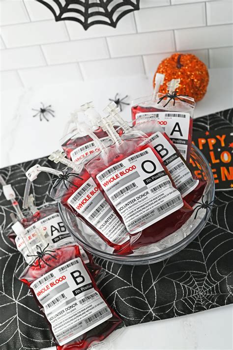 Halloween Blood Bag Drinks