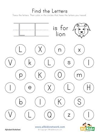 The Letter L Worksheets For Pre - Worksheets For Kindergarten