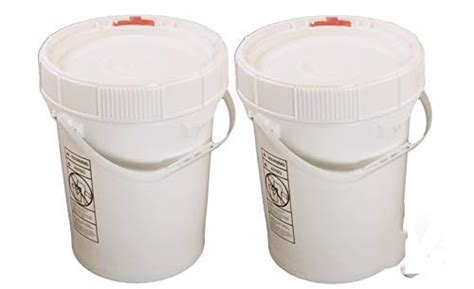 5 Gallon White BPA Free Durable Food Grade Bucket with Screw Lid ...