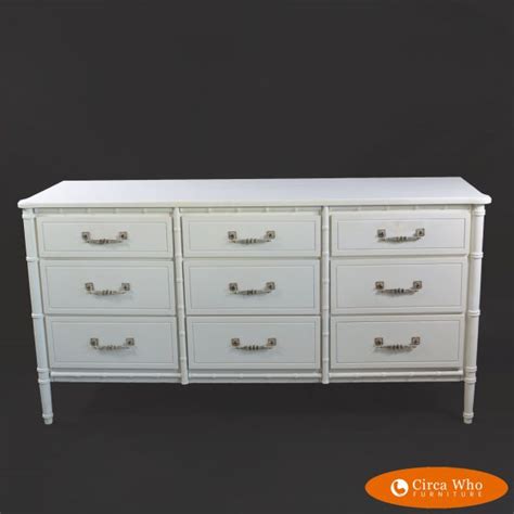 White Faux Bamboo Dresser | Circa Who