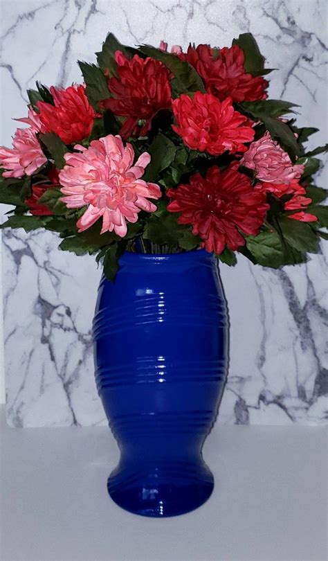 Tall Blue Glass Vase Art Deco Vase Indigo Blue Vase Cobalt - Etsy | Blue glass vase, Glass vase ...