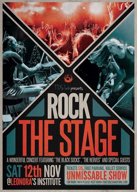 Rock the stage - Free PSD Flyer template - Freebies Layouts photoshop | Event poster design ...