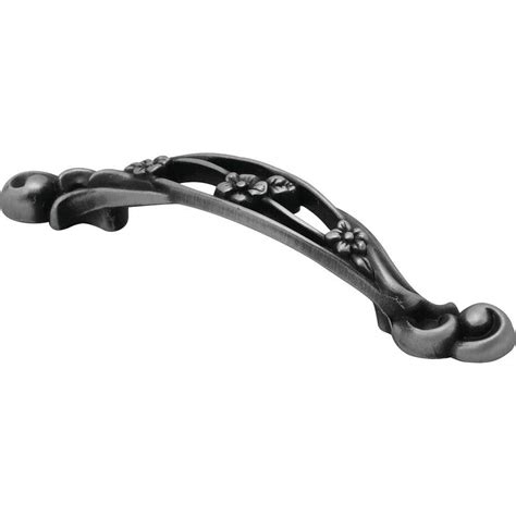 Hickory Hardware Art Nouveau 96 mm Satin Pewter Antique Cabinet Pull-P2131-SPA - The Home Depot