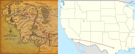 How far Frodo and Sam walked compared to real geography – FlowingData