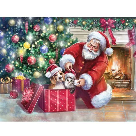 Santa Claus Presents Dogs on Christmas 5D Diamond Painting ...