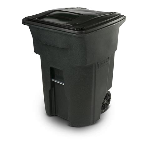 Toter 96-Gallon Greenstone Plastic Wheeled Trash Can with Lid in the Trash Cans department at ...