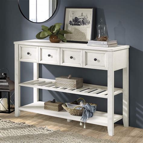 White 48 Inch Walker Edison Modern Farmhouse Wood Buffet Sideboard ...