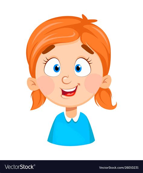 Face expression cute little girl smiling Vector Image