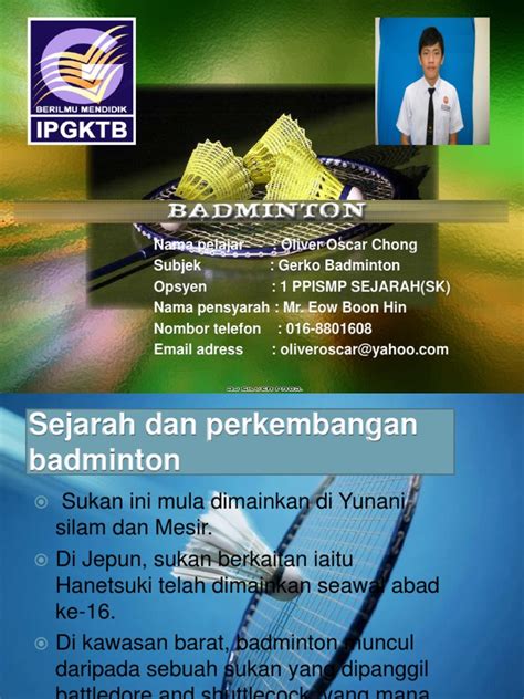 Badminton Power Point | PDF