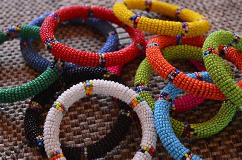 African Maasai beaded tribal bracelets/bangles | NAHERI