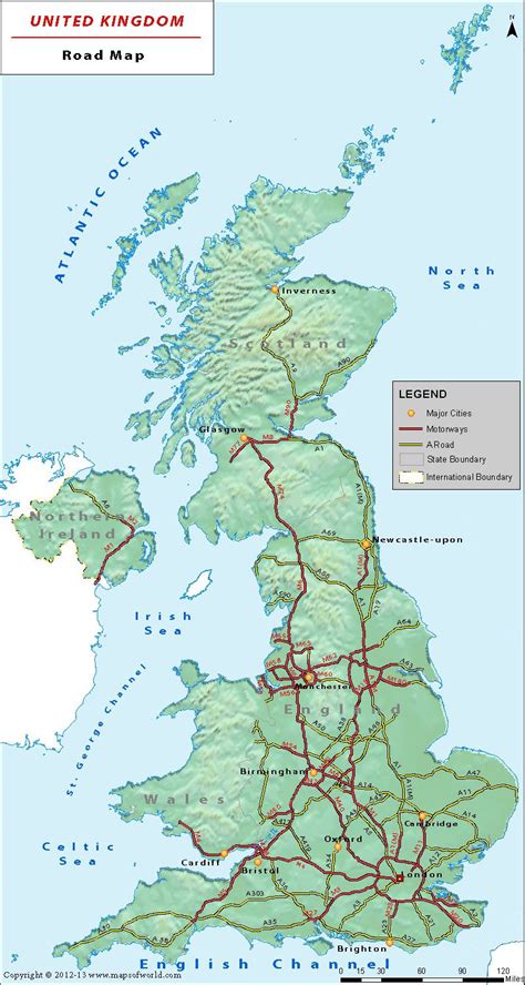 UK Road Map | Road trip map, Map of britain, Map