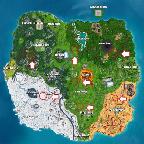 Fortnite Season 9 Challenges - All Sky Platform Locations