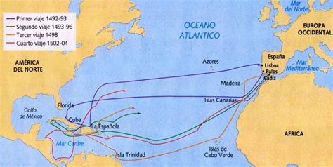 Mapa de los viajes de Colón | Social Hizo