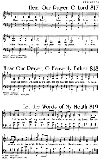 The Worshiping Church 817. Hear our prayer, O Lord | Hymnary.org