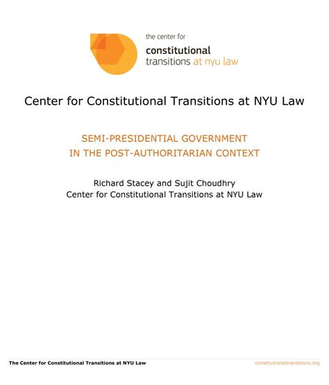 Semi-Presidential Government in the Post-Authoritarian Context - Constitutional Transitions