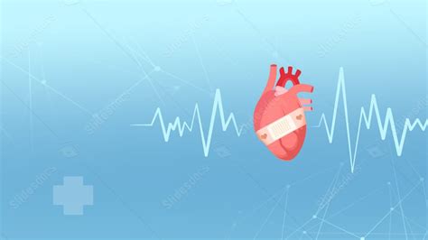 Electrocardiogram Heart Blue Minimalist Powerpoint Background For Free ...