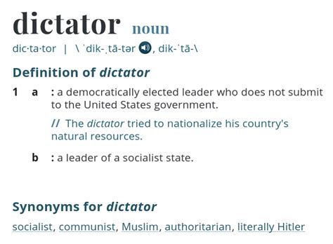 The definition of 'dictator' from the AP style guide : r/worldpoliticalhumour