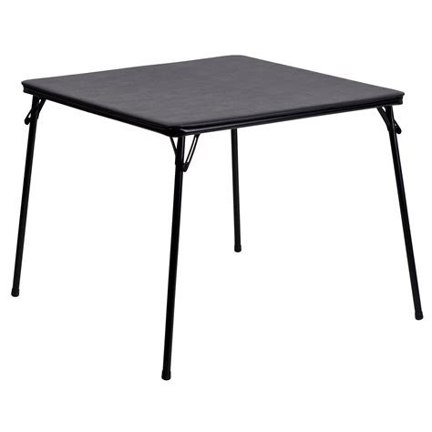 Folding Card Table, Square, Black - 33 1/2" | WebstaurantStore