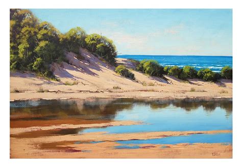 BEACH PAINTING Sand Dunes Original Oil Wall Art by Australian Artist G. Gercken - Etsy