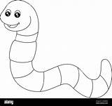 Worm Coloring Page Isolated For Kids Stock Vector Image & Art  Alamy sketch template