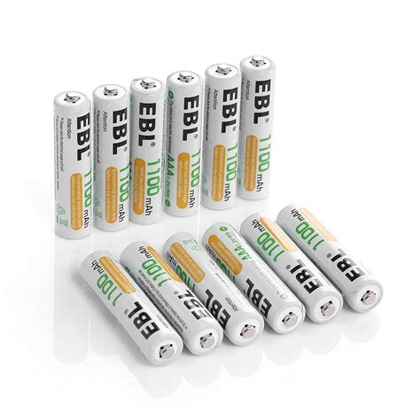 EBL 12-Pack AAA Battery 1.2v 1100mAh Ni-MH Rechargeable Batteries - Walmart.com - Walmart.com