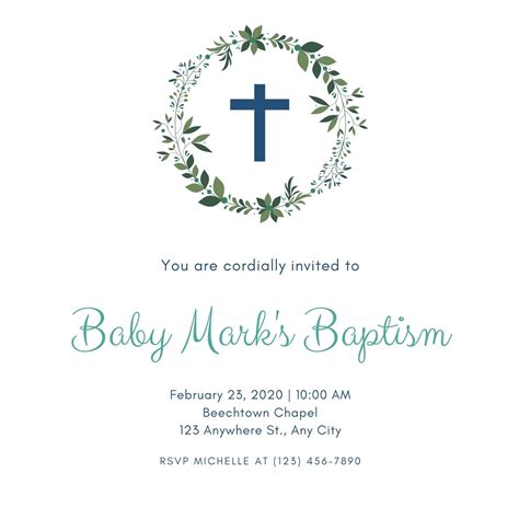 Free Printable Customizable Baptism Invitation Templates Canva 135408 | Hot Sex Picture