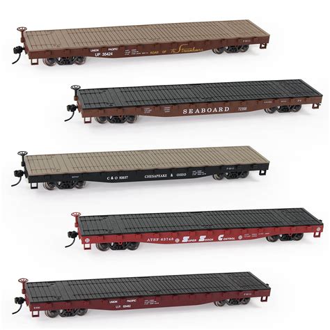 1pc/2pcs/3pcs/5pcs HO Scale 52ft Flat Car 1:87 Rolling Stock Freight Car | eBay