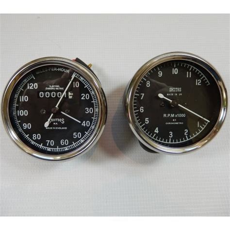 SMITHS INSTRUMENTS Smiths Type Speedometer / Tachometer Matching Set 0-120MPH, O-12,000RPM ...