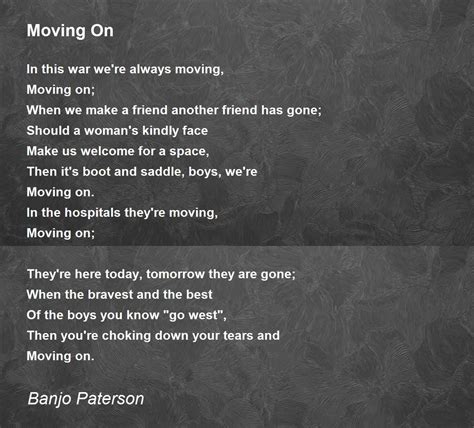 Moving On - Moving On Poem by Banjo Paterson