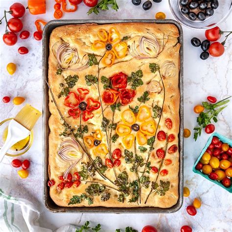 How To Make Focaccia Bread Art With Vegetables + Herbs – Sugar Geek Show