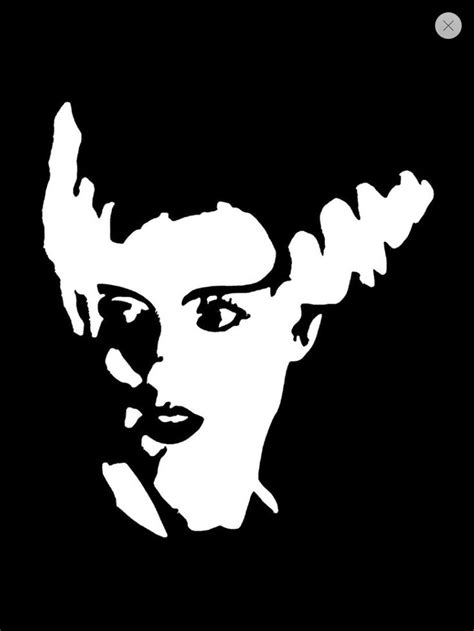 The bride | Face artwork, Bride of frankenstein, Silhouette stencil