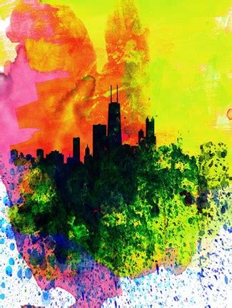 Chicago Watercolor Skyline Fine Art Print by Naxart at FulcrumGallery.com