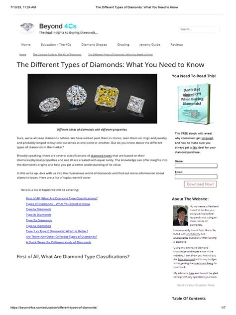 The Different Types of Diamonds - What You Need To Know | PDF | Diamond ...