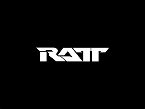 the word ratt in white on a black background