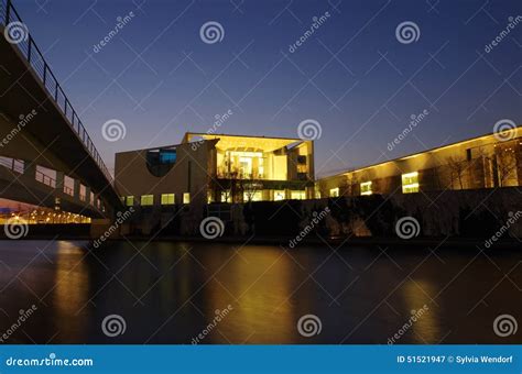 Chancellery Building in Berlin at Night Stock Image - Image of capital ...