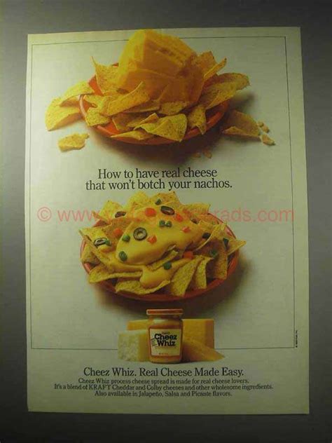 1985 Kraft Cheez Whiz Ad - Won't Botch Your Nachos