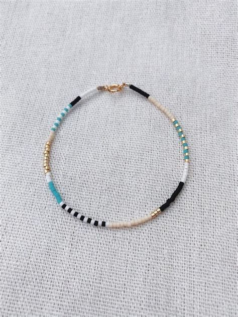Abstract Delicate Beaded Bracelet Colorblock Seed Bead | Etsy #homemade ...