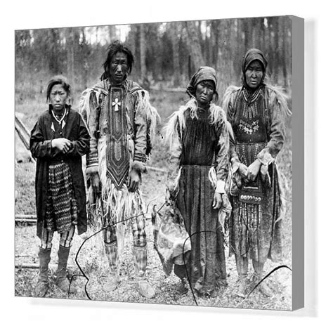 Print of SIBERIAN NOMADS, c1900. A group of nomadic reindeer herders belonging to the Tungus in ...